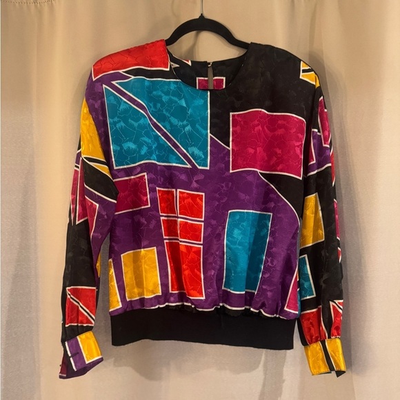 Anna Sweaters - Gianna Colorful Geometric Women's Blouse